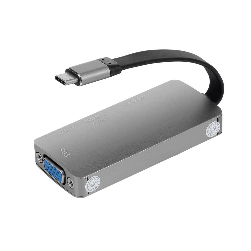 USB3.1 Type-C to HD VGA USB2.0 Converter with Audio Jack for
