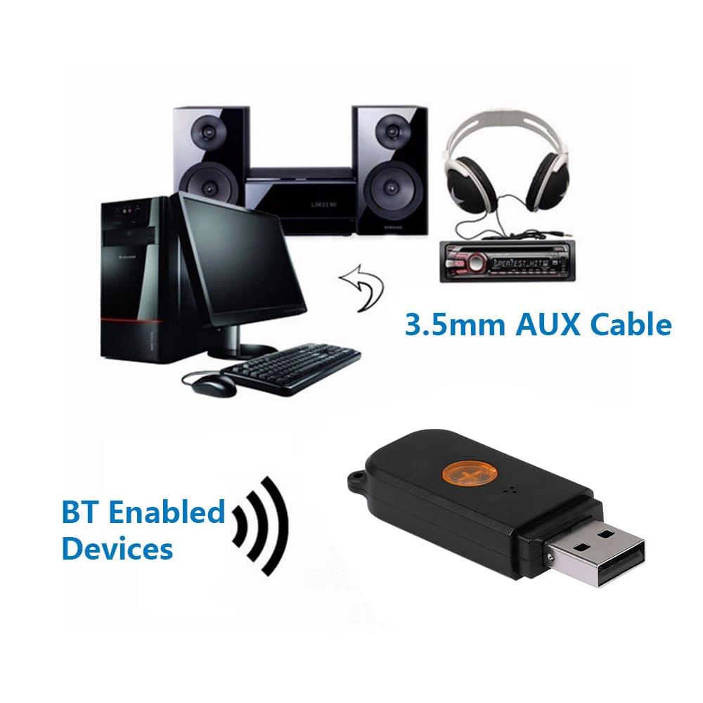 USB Wireless Music Receiver BT Converter Stereo 3.5mm AUX