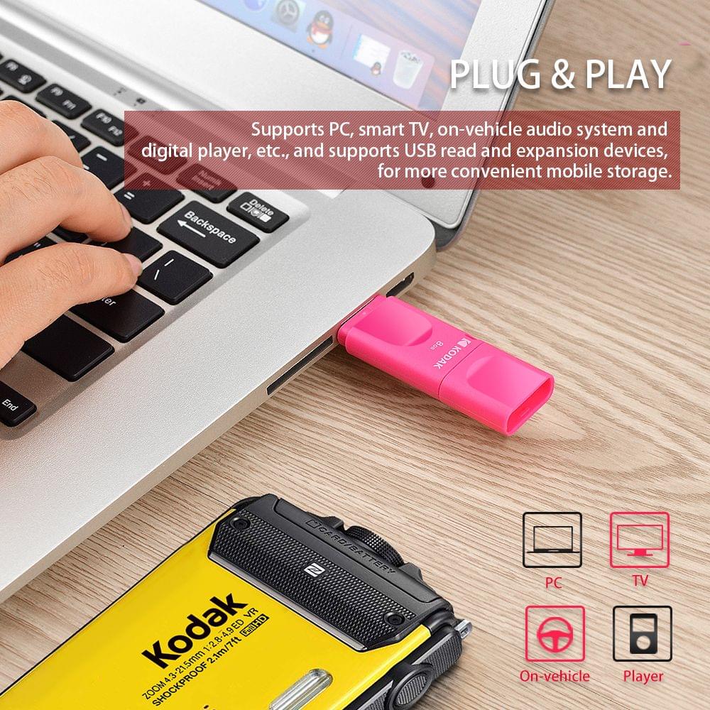 KODAK K232 32GB Blue Slim U Disk Portable USB 2.0 High-speed - 32GB