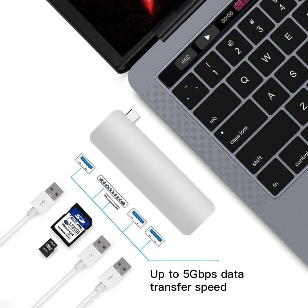 5IN1 Multi-port USB-C HUB to USB 3.0 Type-C Converter