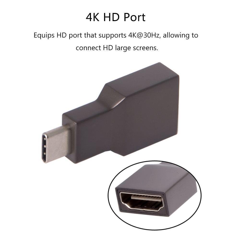 Type-C to HD Adapter USB-C Converter Plug & Play 4K @30hz