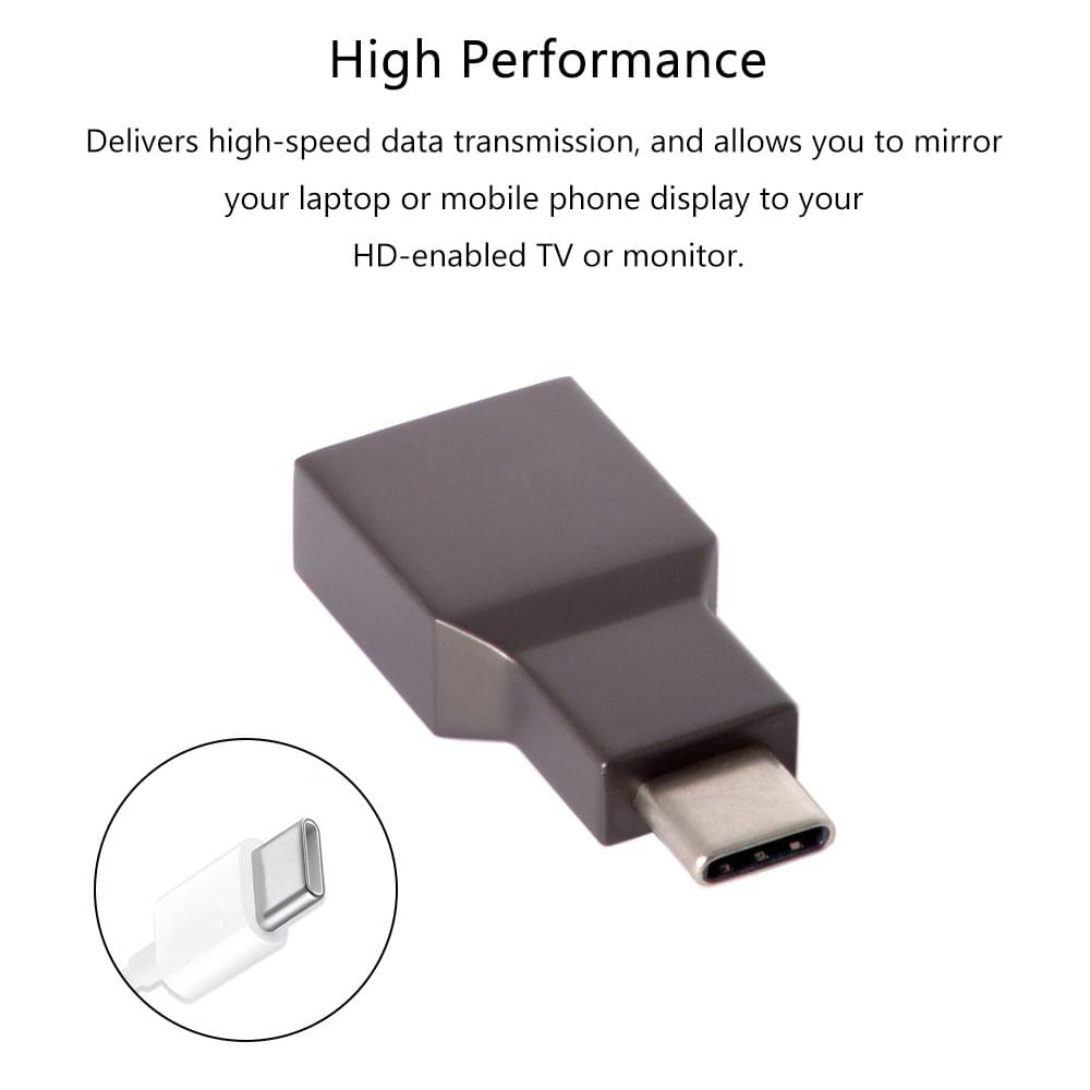 Type-C to HD Adapter USB-C Converter Plug & Play 4K @30hz