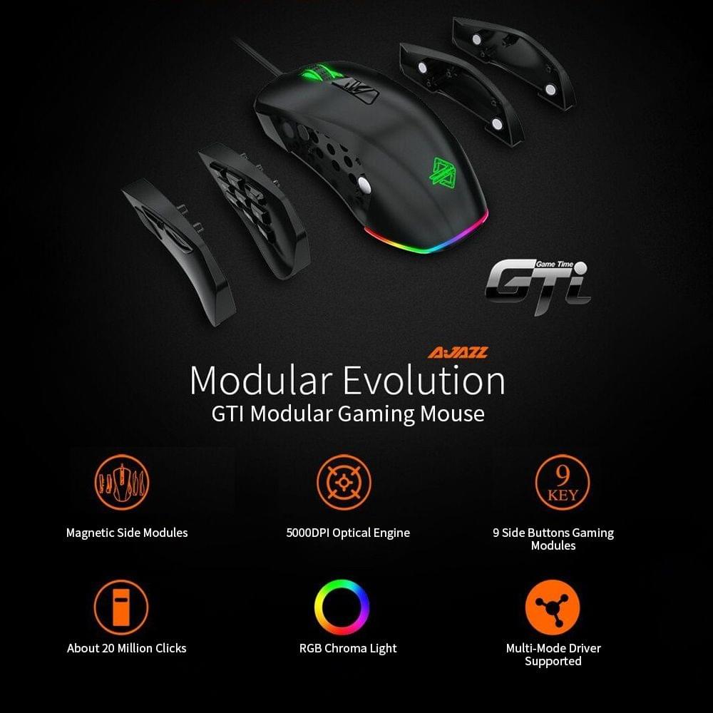 GTi Modular Gaming Mouse Ergonomic Wired Mice 5000DPI