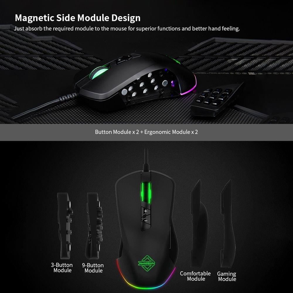 GTi Modular Gaming Mouse Ergonomic Wired Mice 5000DPI