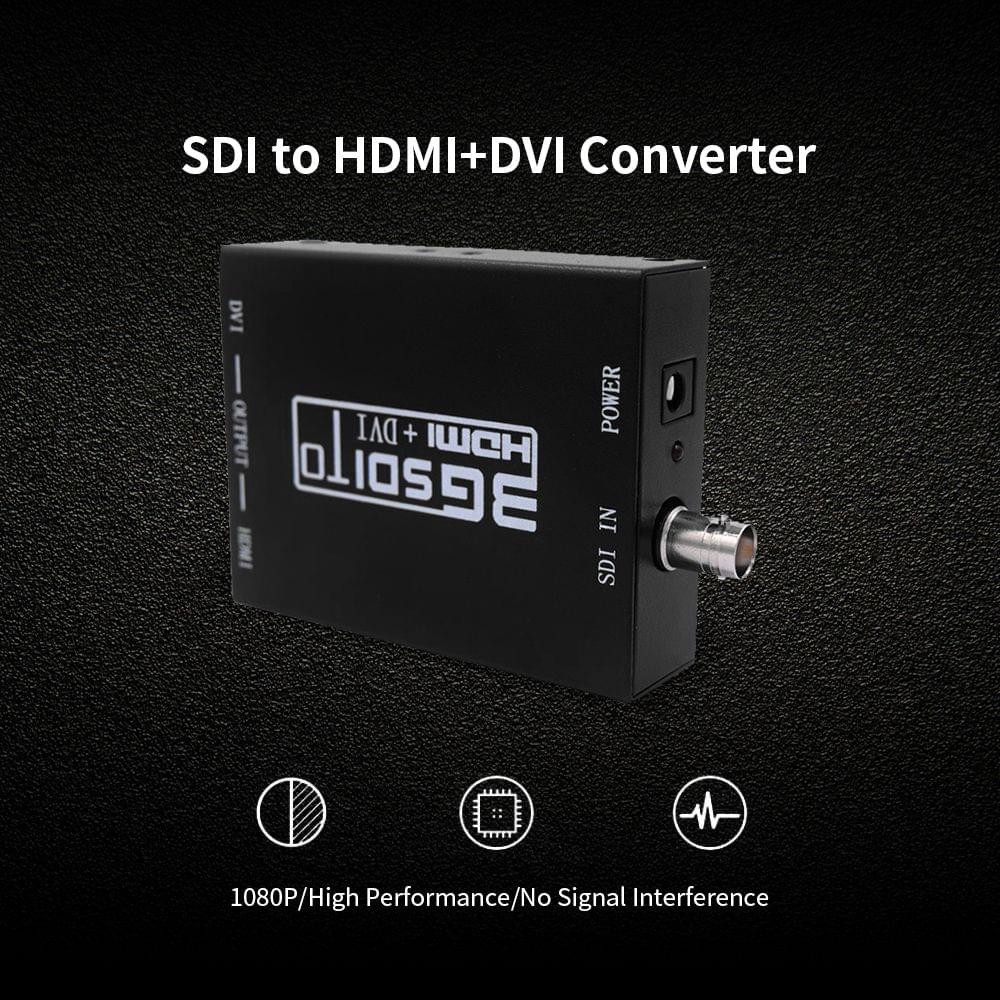 NK-A8 3G SDI to HDMI + DVI Converter 1080P HD Video SD-SDI - EU Plug