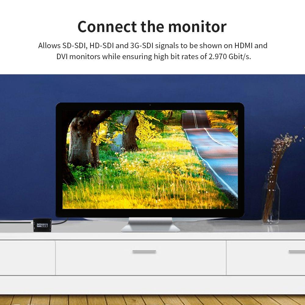 NK-A8 3G SDI to HDMI + DVI Converter 1080P HD Video SD-SDI - EU Plug