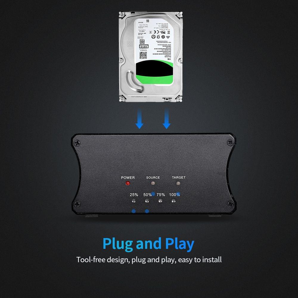 USB 3.0 Dual Bay HDD Docking Station 2.5/3.5inch SATA - EU Plug