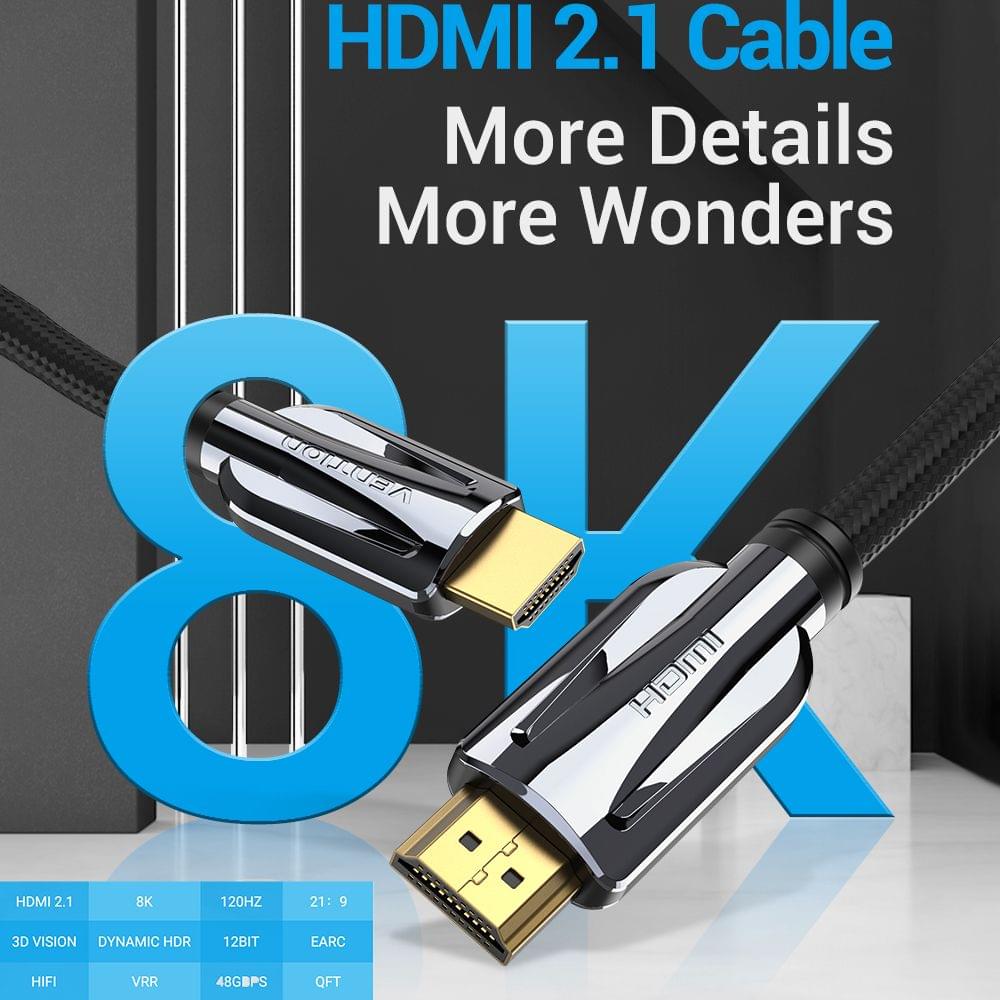 Vention HDMI 2.1 HD Cable 8K Resolution 4K@120Hz Dynamic HDR - 1m