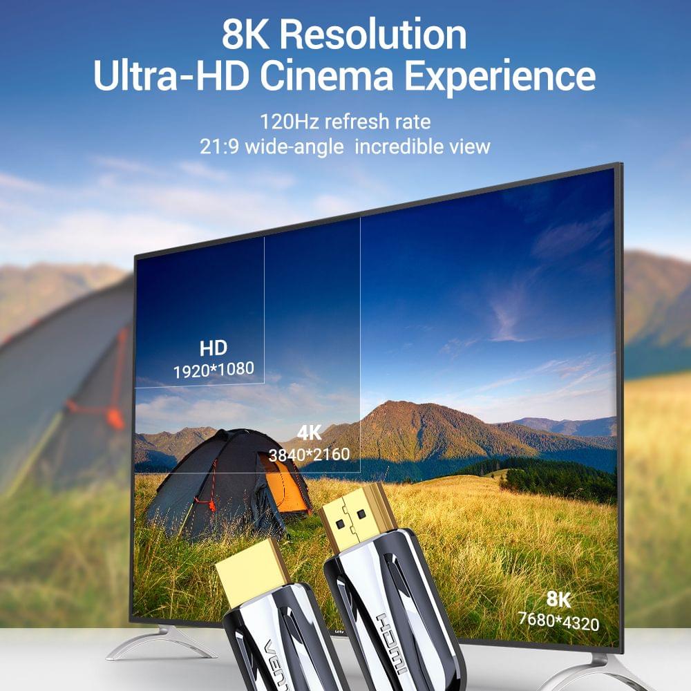 Vention HDMI 2.1 HD Cable 8K Resolution 4K@120Hz Dynamic HDR - 1m