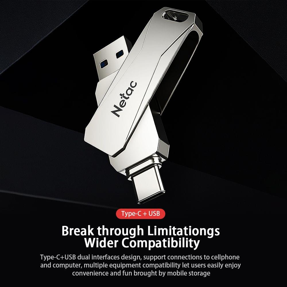Netac U782C 32GB Type-C + USB Double Interface Flash Drive - 32GB