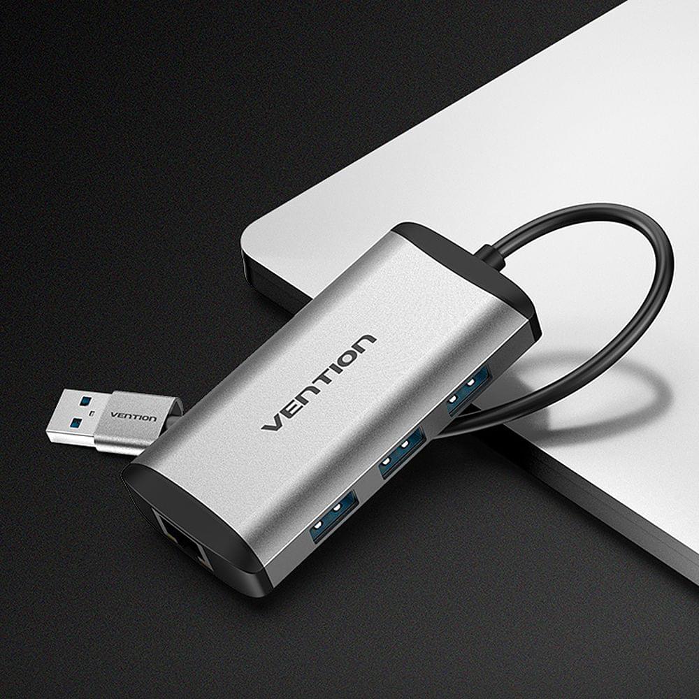 Vention CKBHB 4IN 1 USB HUB USB to 3 * USB 3.0 + RJ45 Port