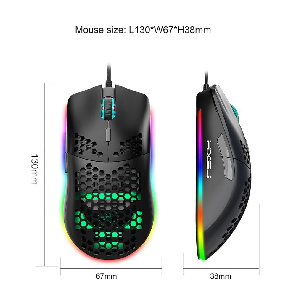 HXSJ J900 USB Wired Gaming Mouse RGB Gaming Mouse with Six
