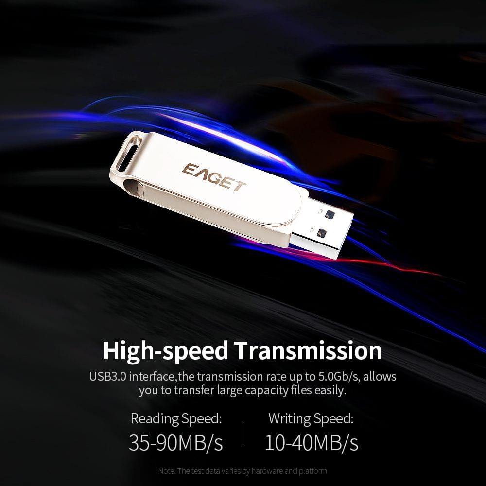 Uniqkart F60 USB Flash Drive 128GB Metal U Disk USB3.0 Portable - 128GB