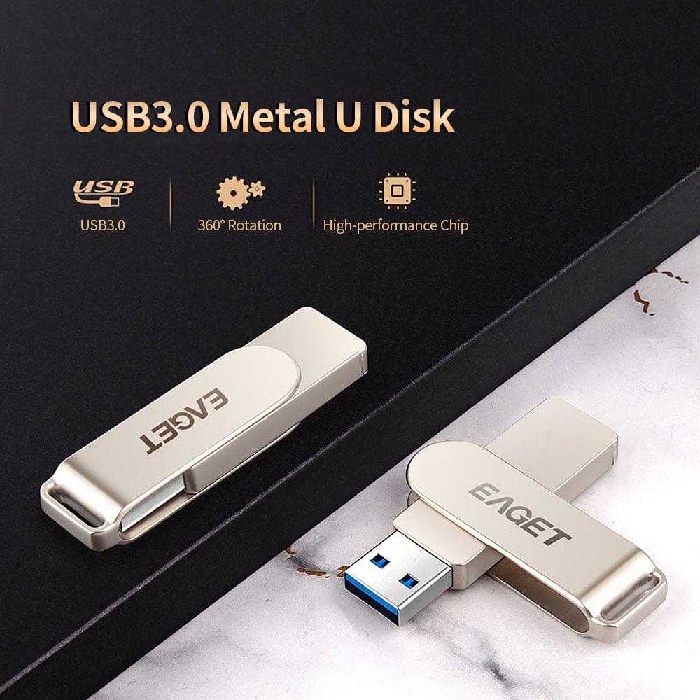Uniqkart F60 USB Flash Drive 64GB Metal U Disk USB3.0 Portable - 64GB