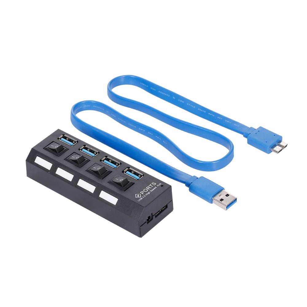 4-Port USB 3.0 HUB USB Splitter 4 Ports Expander with Switch