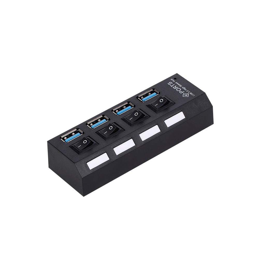 4-Port USB 3.0 HUB USB Splitter 4 Ports Expander with Switch