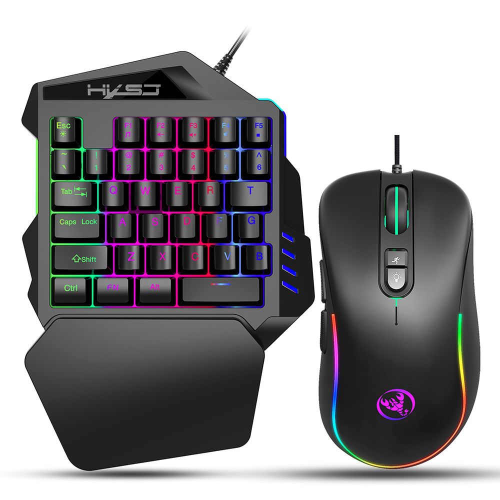 HXSJ J300+V100 Keyboard and Mouse Combo RGB Lighting