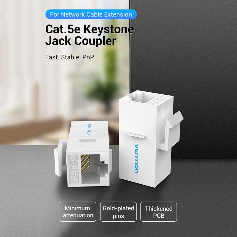 Vention VDD-B10-W RJ45 Connector Cat.5e UTP Keystone Jack - 5