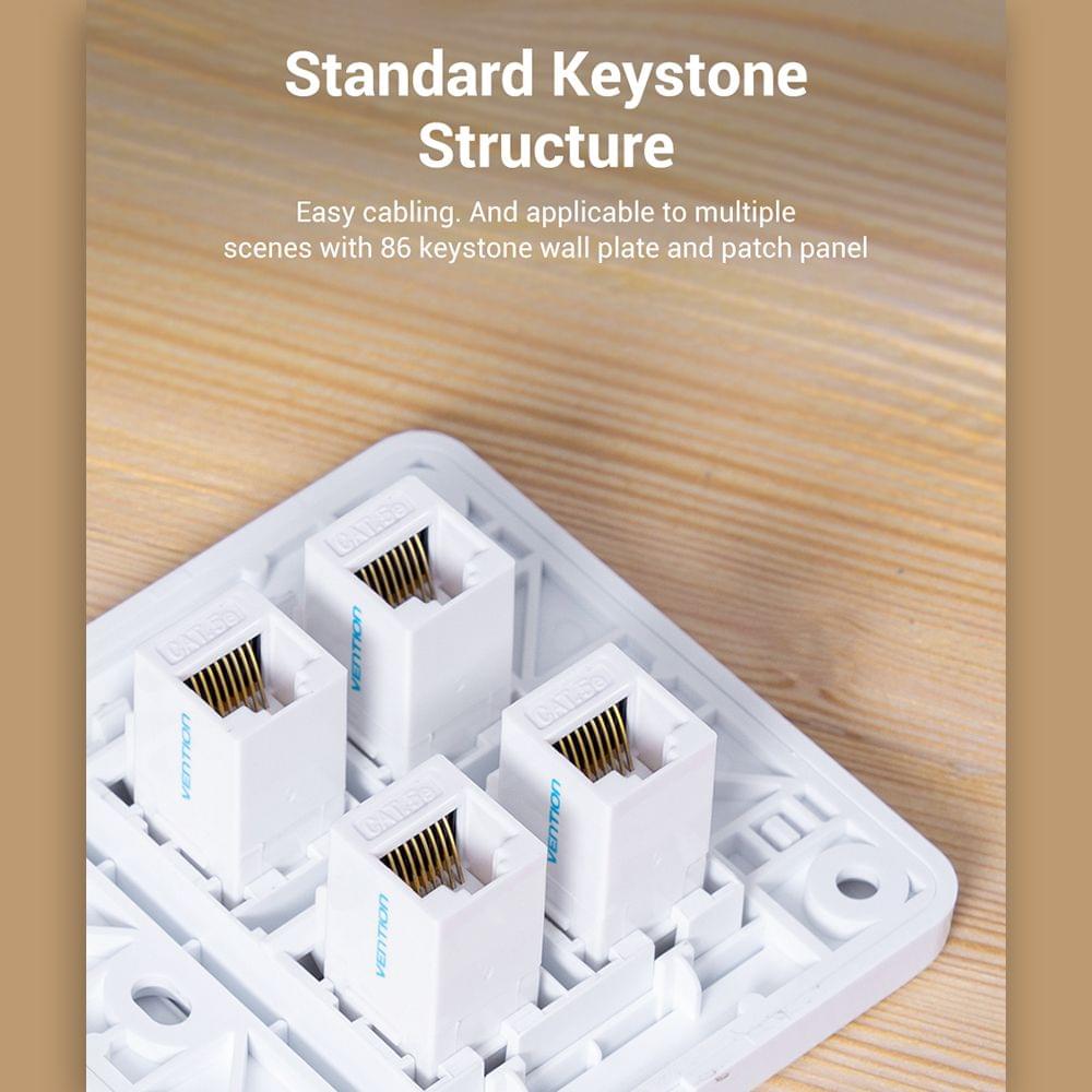 Vention VDD-B10-W RJ45 Connector Cat.5e UTP Keystone Jack - 5