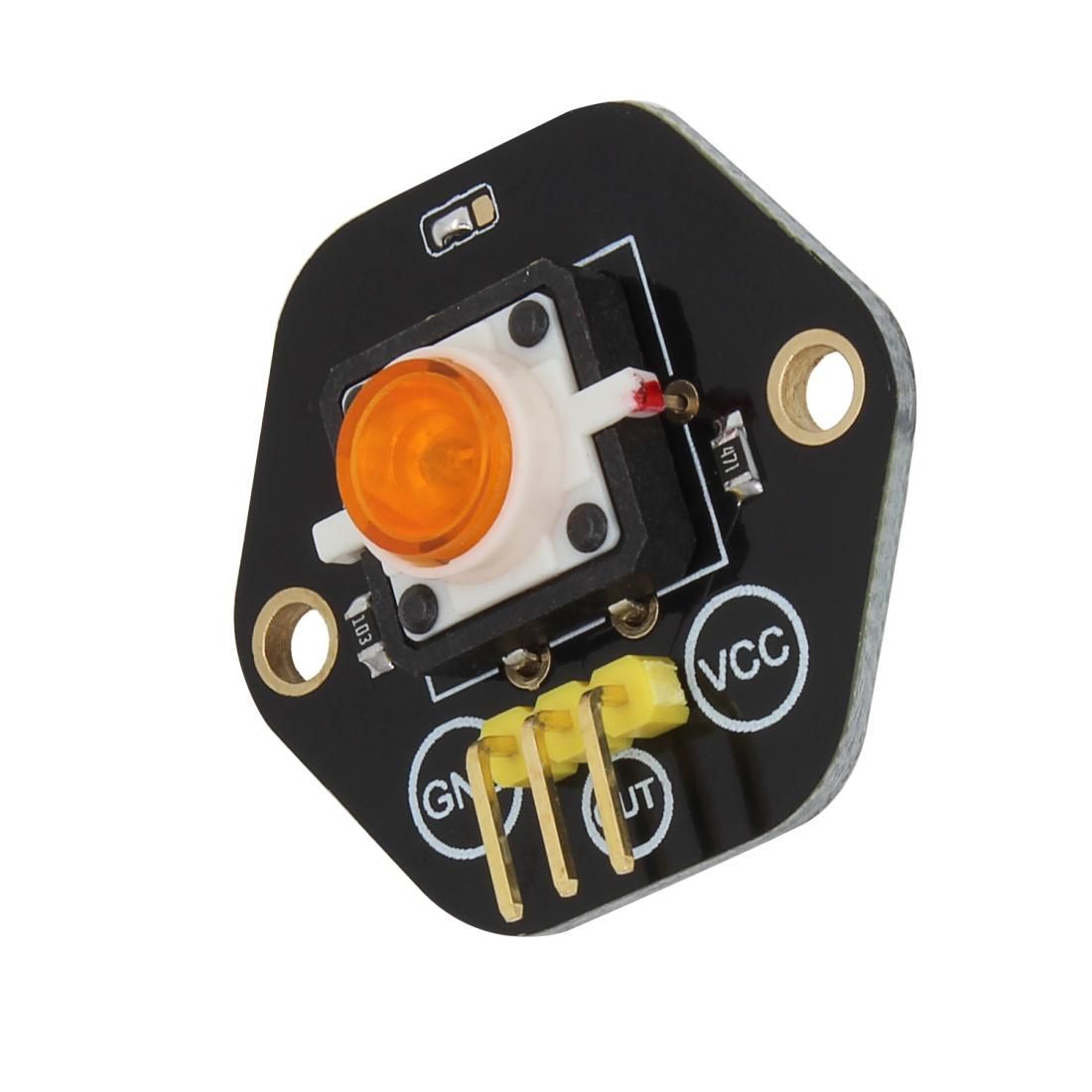 LandaTianrui LDTR-RM012 Digital Push Button with Yellow LED Indicator Light Module for Arduino UNO / MEGA / Raspberry Pi / AVR / STM32 (Black)