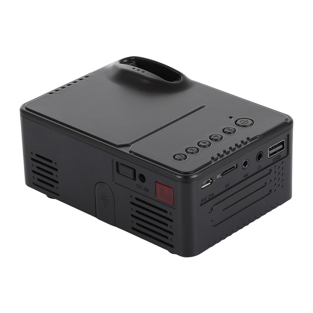 RD814 600 Lumens 320x240 Home Theater LED Projector with Remote Control, Support AV & USB & TF (White)