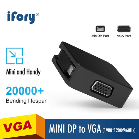 iFory Adapter USB C/MiniDP to HD-MI/VGA-equipped Display - MiniDP to VGA