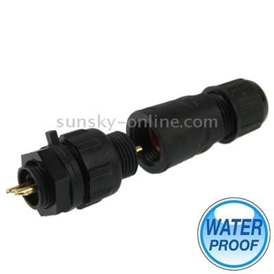 IP68 Shielded 2 Pin M14 Waterproof Connector, Cable Diameter: 2.5-7.5mm