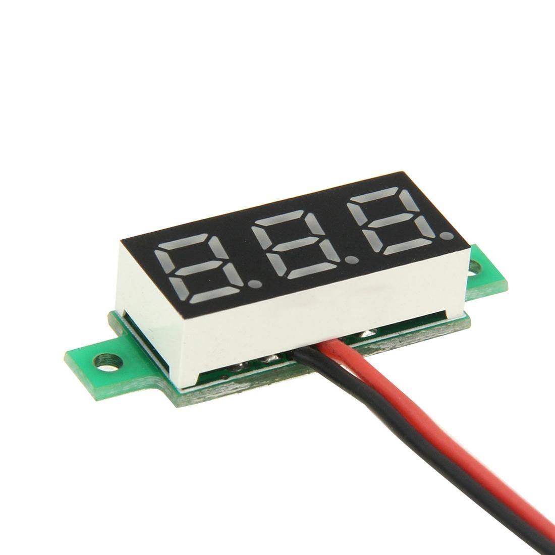 V18D 2 Wires Yellow Light Display Mini Digital Voltage Panel Meter, Measure Voltage: DC 2.5-30V