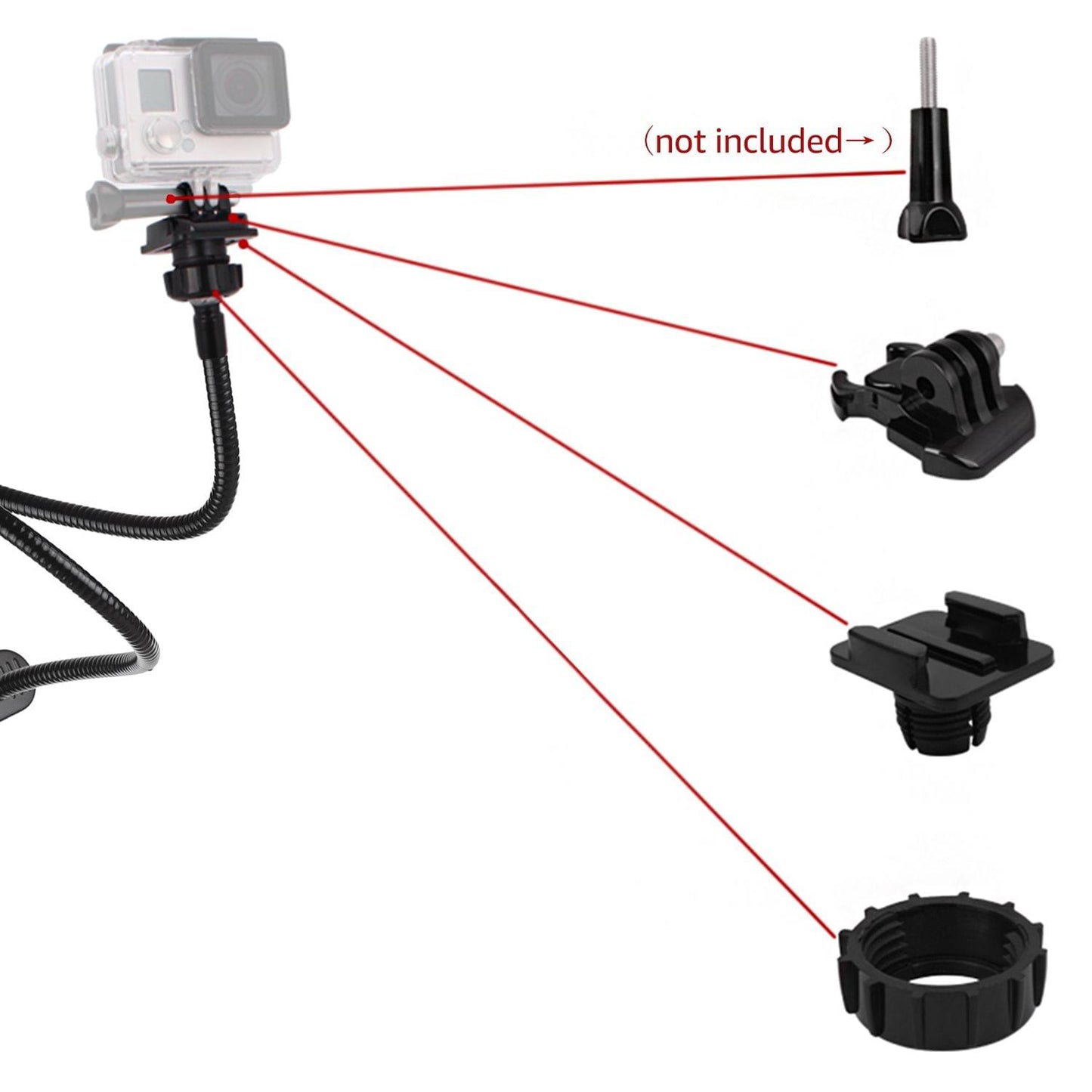 Andoer 27.2" Flexible Adjustable Shaft Long Arm Mount Clamp