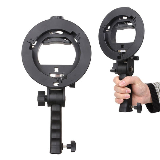 S-shaped Handheld Grip Portable Bowens Mount Speedlight