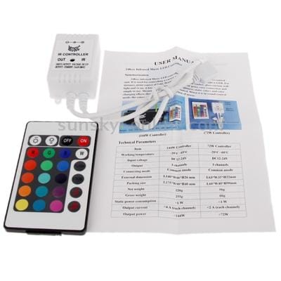 DC 12V Sound Sensor Music IR LED Controller 24 key Remote for RGB Light Strip