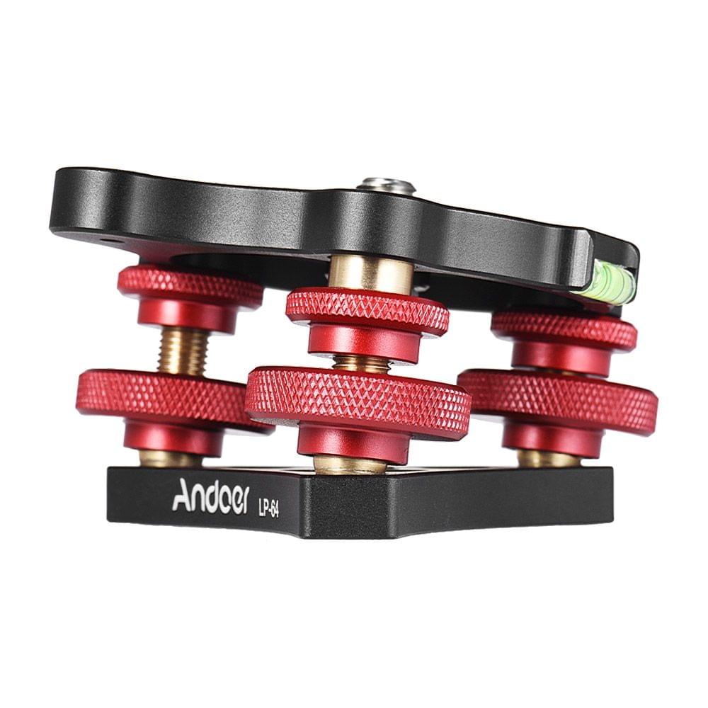Andoer LP-64 Tripod Leveling Base Tri-wheel Precision