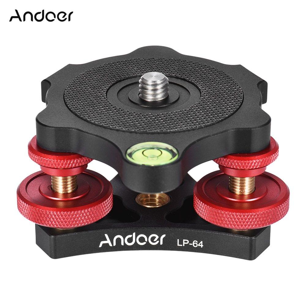 Andoer LP-64 Tripod Leveling Base Tri-wheel Precision