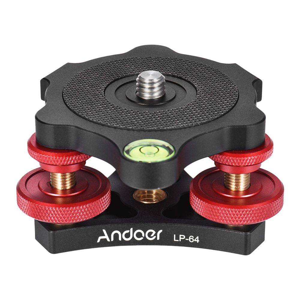 Andoer LP-64 Tripod Leveling Base Tri-wheel Precision