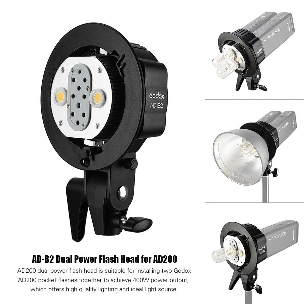 Godox WITSTRO AD-B2 AD200 Dual Power Flash Head Bowens Mount