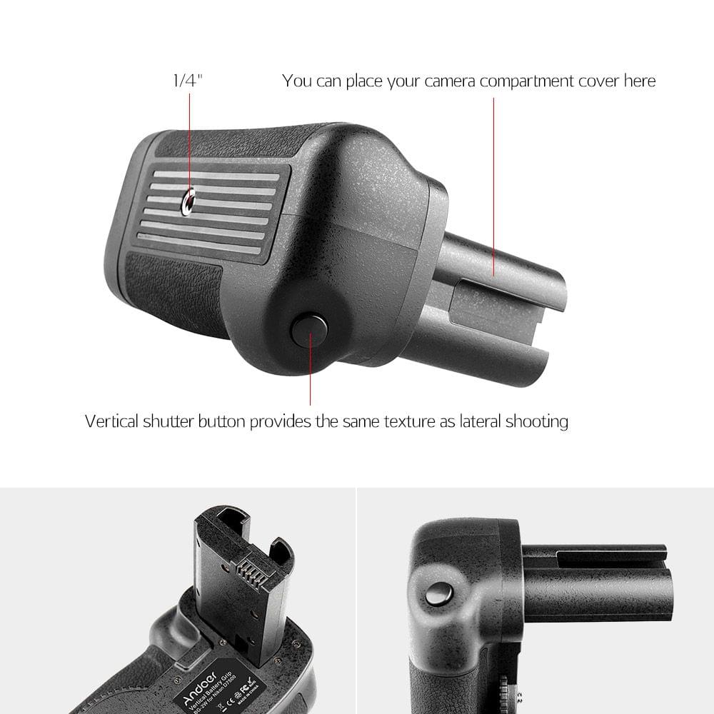 Andoer BG-2W Vertical Battery Grip Holder for Nikon D7500