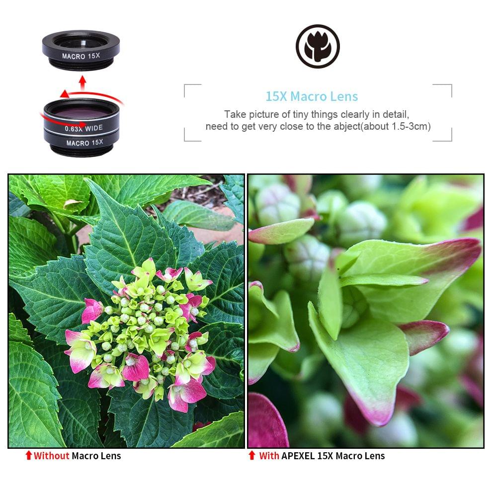 Uniqkart APL-DG7 7 in 1 Cellphone Lens Kit 198? Fisheye Lens
