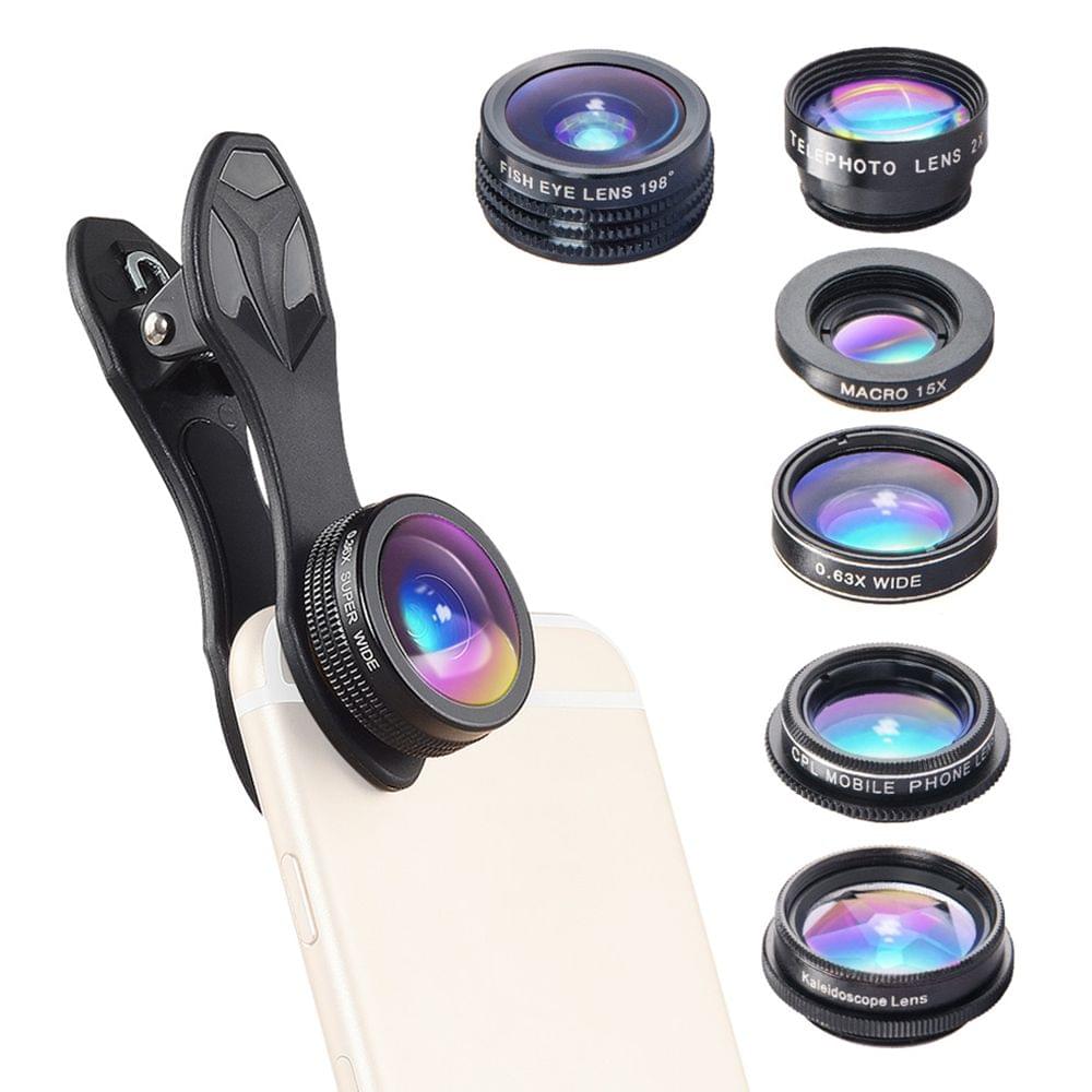 Uniqkart APL-DG7 7 in 1 Cellphone Lens Kit 198? Fisheye Lens