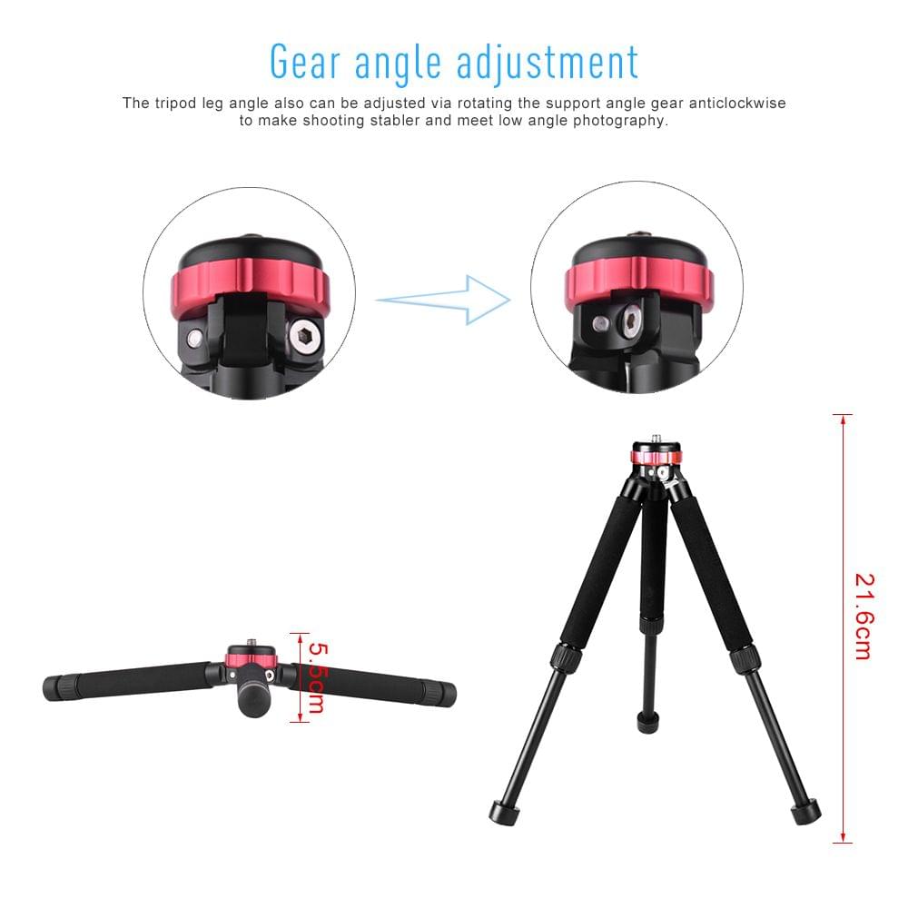 Manbily MT-02 Portable Aluminum Alloy Desktop Tripod