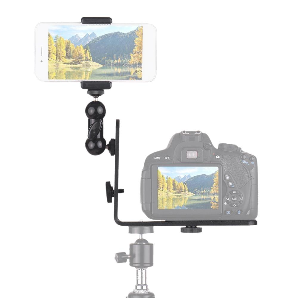 Vertical L-Shape Bracket Camera Stand + Flexible Smartphone