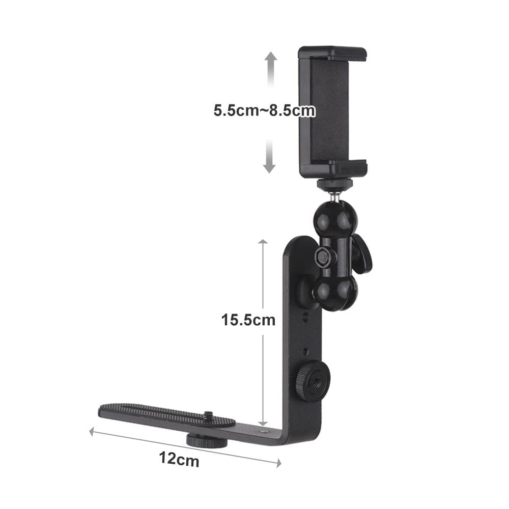 Vertical L-Shape Bracket Camera Stand + Flexible Smartphone