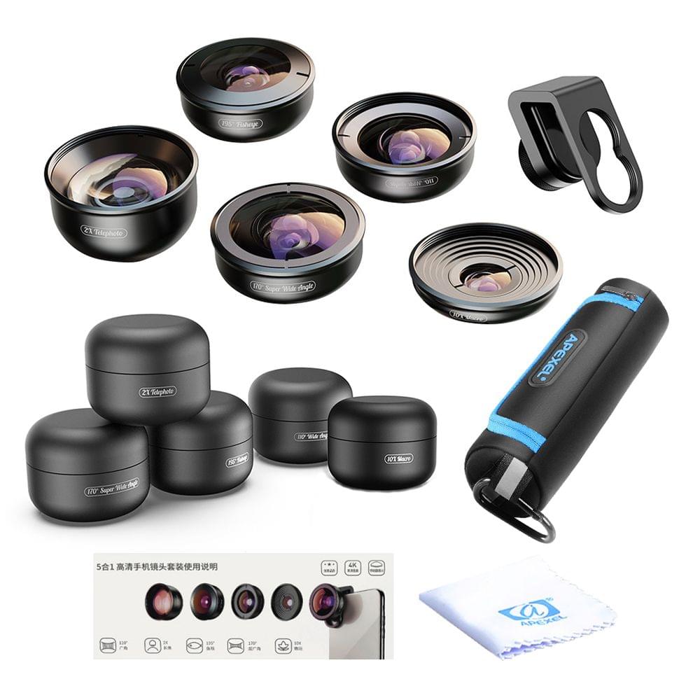 Uniqkart APL-HD5V2 5in1 HD Mobile Phone Lens Set- 2X Telephoto