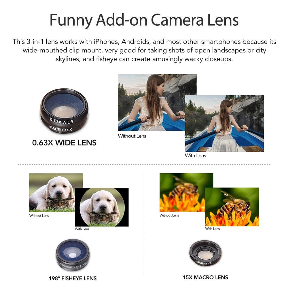 Uniqkart APL-JS16XBZJ5 Multifunction 4in1 Phone Lens Kit 16X