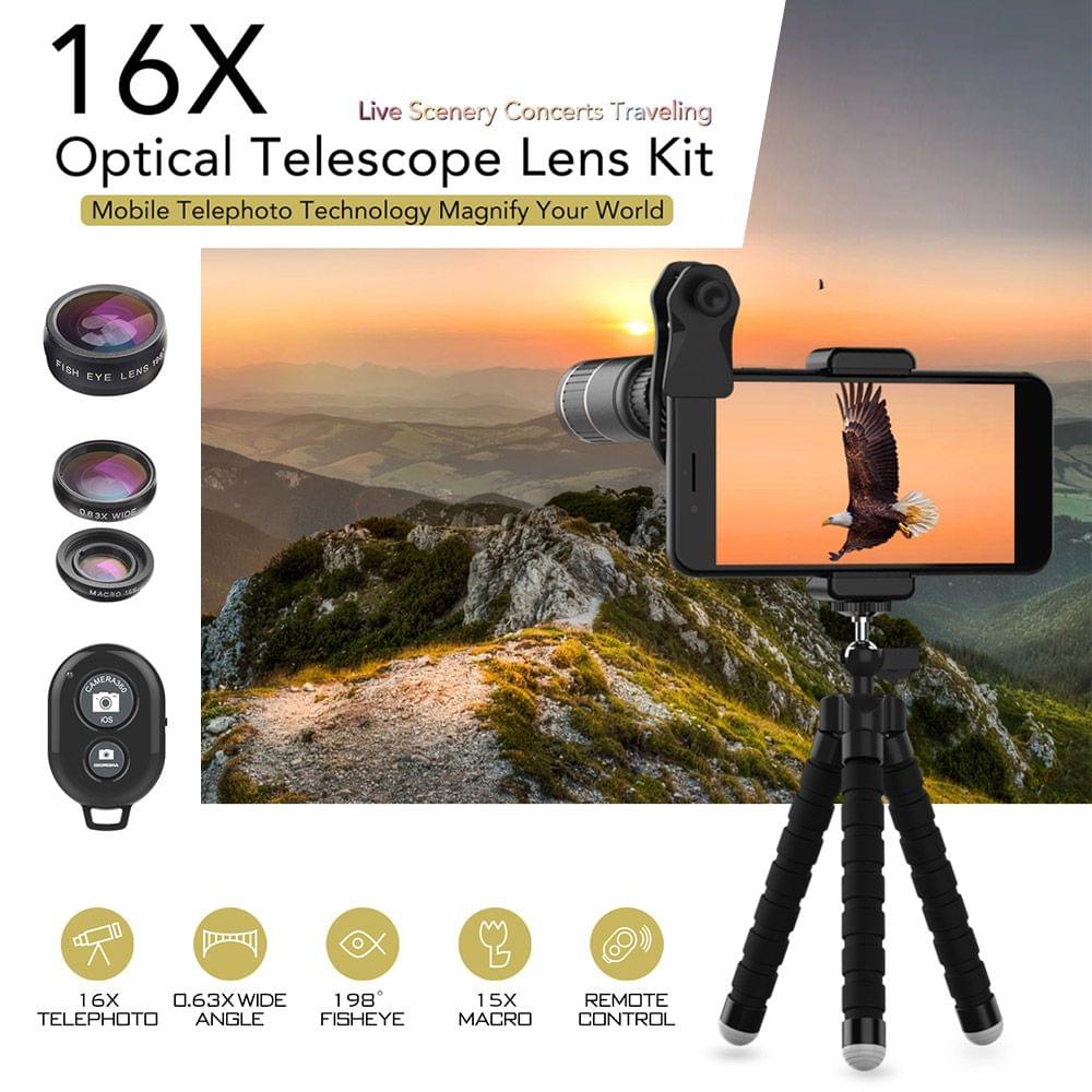 Uniqkart APL-JS16XBZJ5 Multifunction 4in1 Phone Lens Kit 16X
