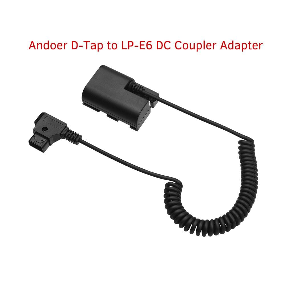 Andoer D-Tap to LP-E6 DC Coupler Adapter Fully Decoded Dummy - for Canon