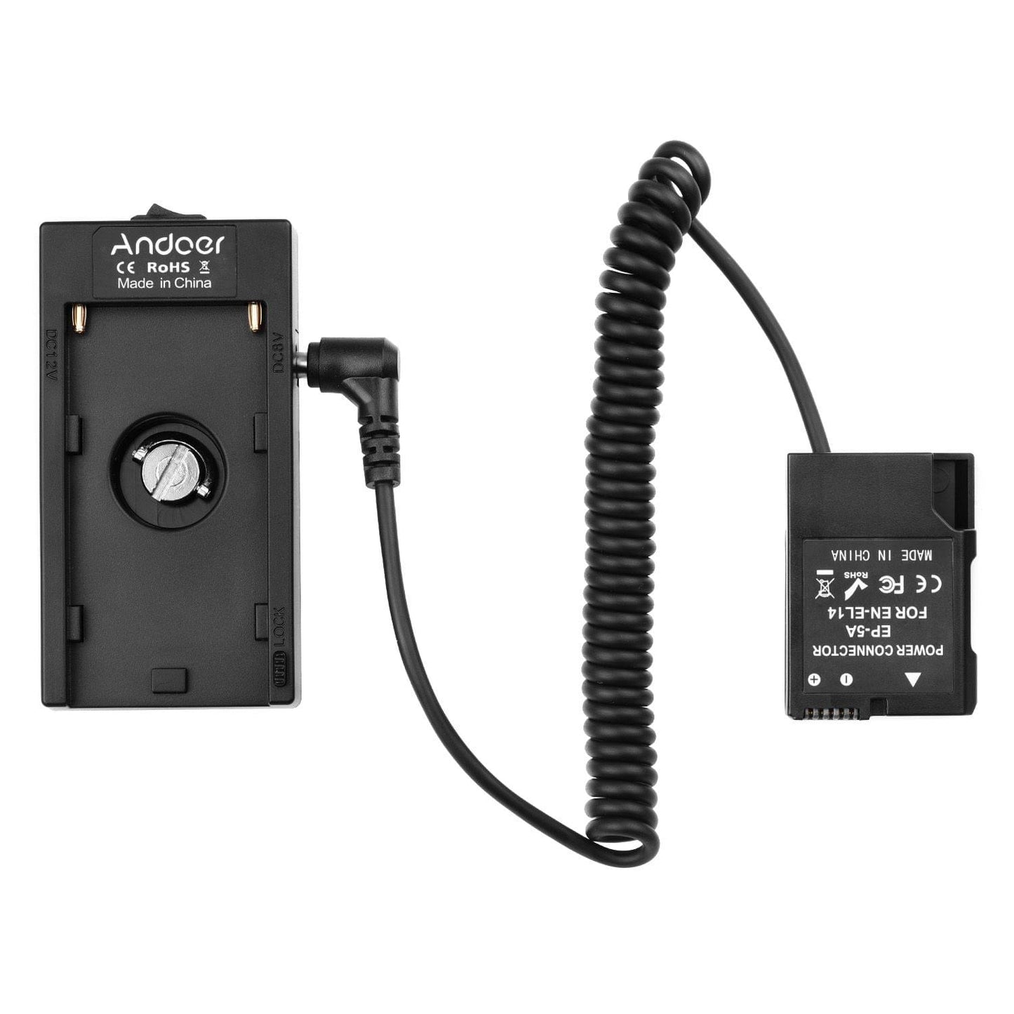 Andoer NP-F970 F750 Battery Plate Holder Adapter + EN-EL14 - EN-EL14