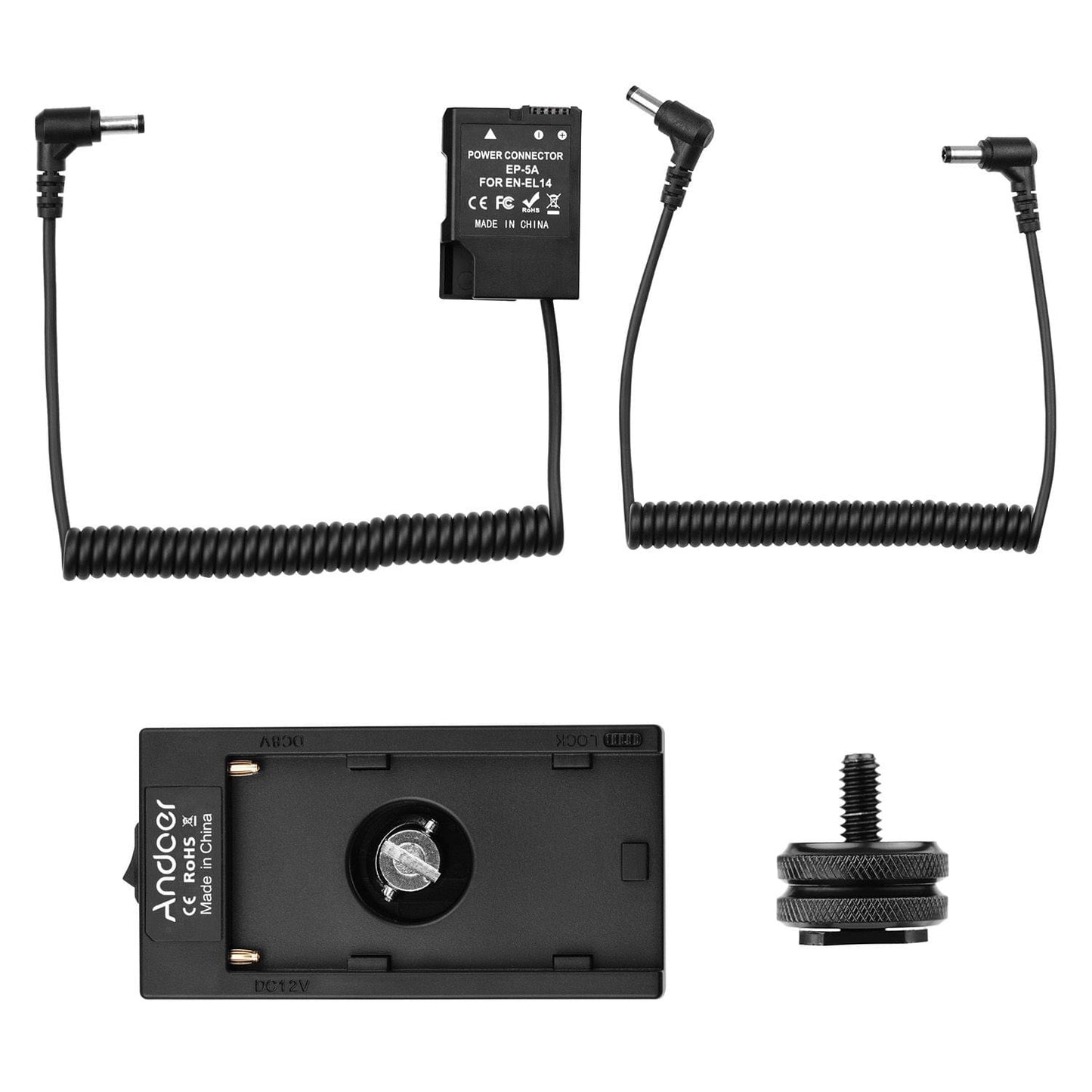 Andoer NP-F970 F750 Battery Plate Holder Adapter + EN-EL14 - EN-EL14