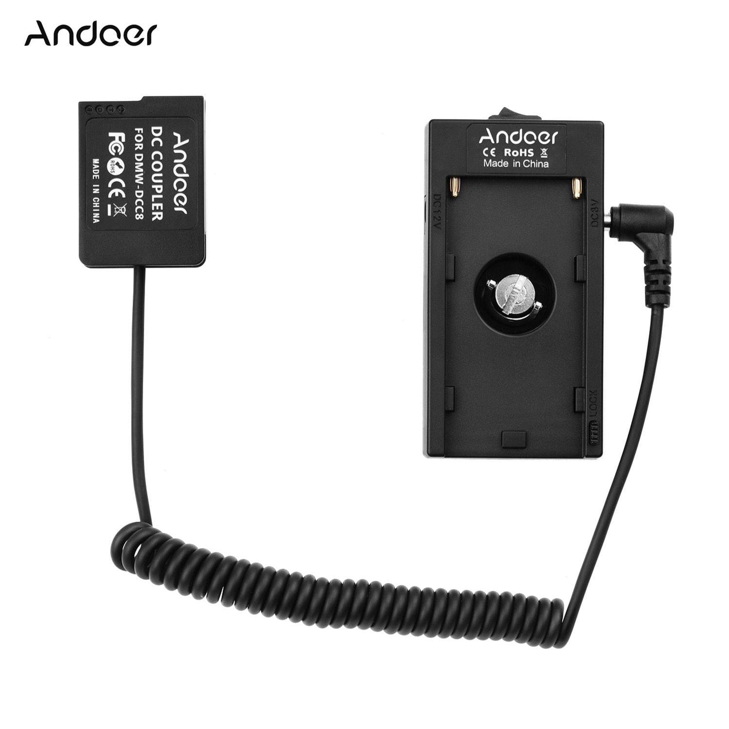 Andoer NP-F970 F750 Battery Plate Holder Adapter + DMW-DCC8 - DMW-DCC8