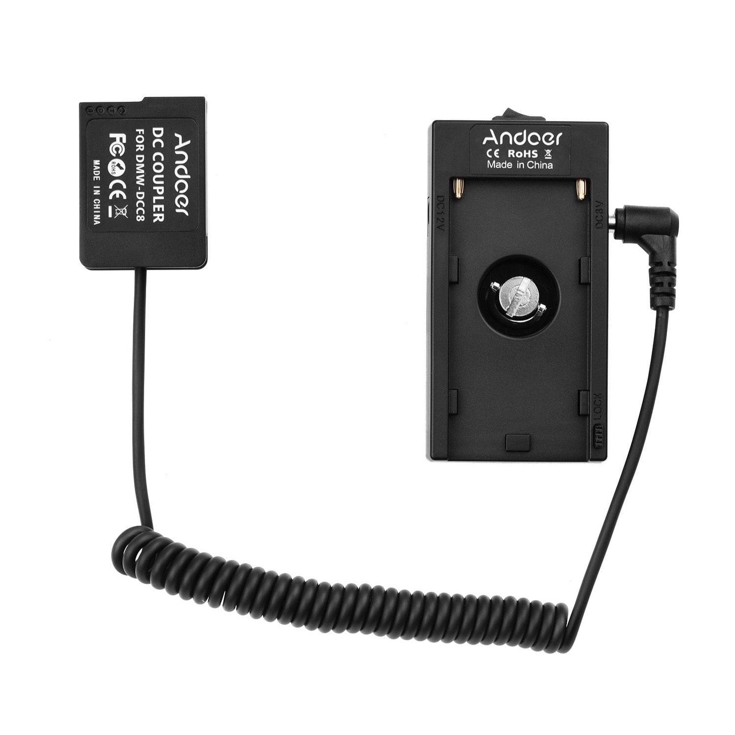 Andoer NP-F970 F750 Battery Plate Holder Adapter + DMW-DCC8 - DMW-DCC8