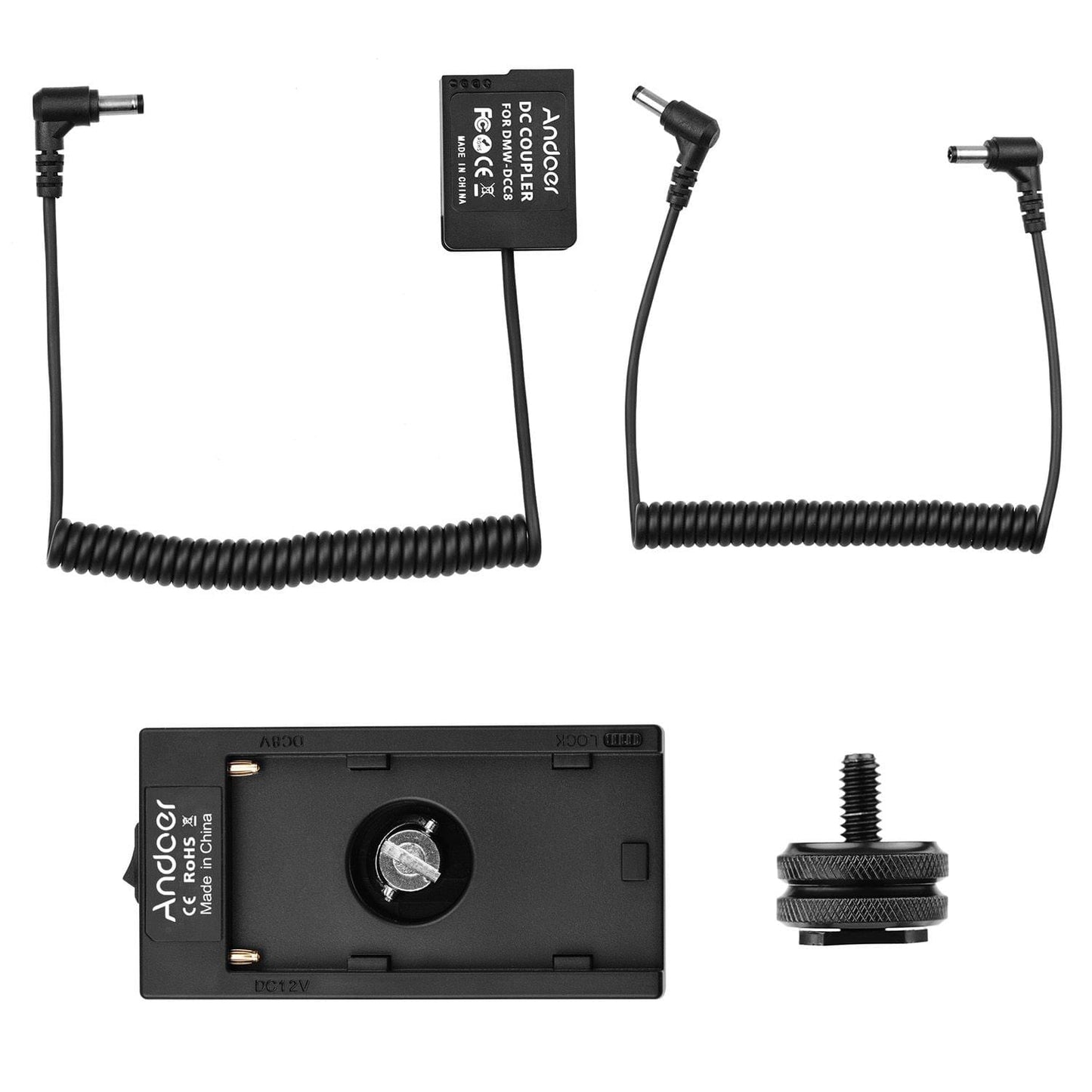 Andoer NP-F970 F750 Battery Plate Holder Adapter + DMW-DCC8 - DMW-DCC8